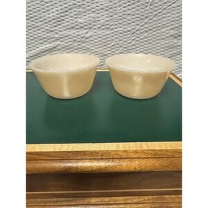 Vintage Feeling Ivory Swirl Bowls Set Of 2 Made In The USA 6 Oz Each